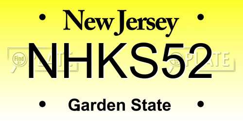 NHKS52 New Jersey License Plate