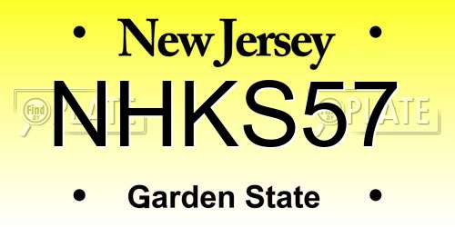 NHKS57 New Jersey License Plate