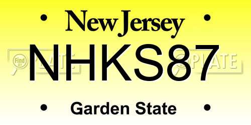 NHKS87 New Jersey License Plate
