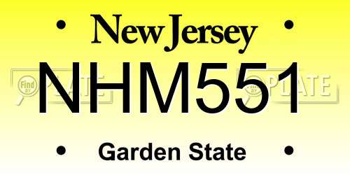 NHM551 New Jersey License Plate