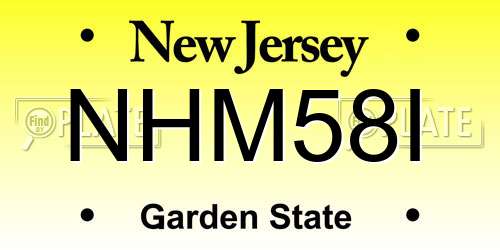 NHM58I New Jersey License Plate