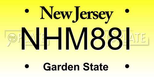 NHM88I New Jersey License Plate