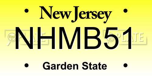 NHMB51 New Jersey License Plate
