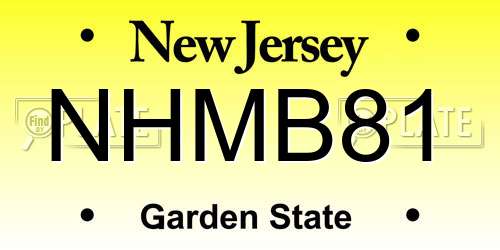 NHMB81 New Jersey License Plate
