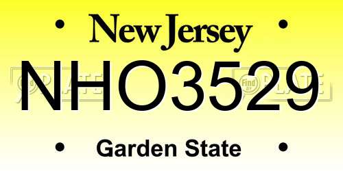 NHO3529 New Jersey License Plate
