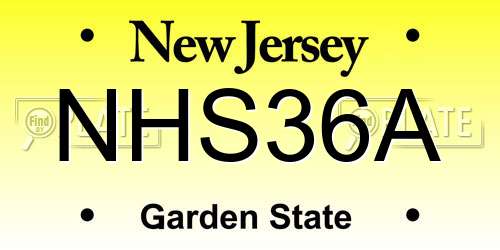 NHS36A New Jersey License Plate