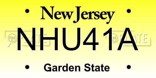 NHU41A New Jersey License Plate