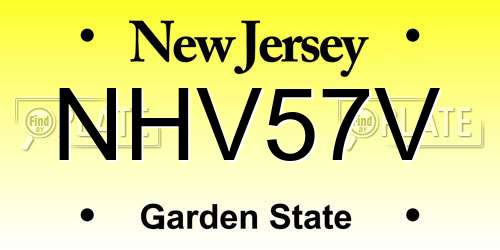 NHV57V New Jersey License Plate