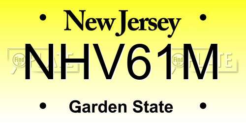 NHV61M New Jersey License Plate