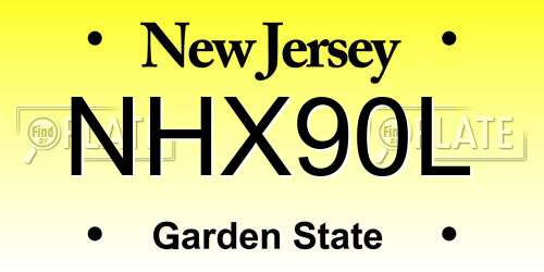 NHX90L New Jersey License Plate