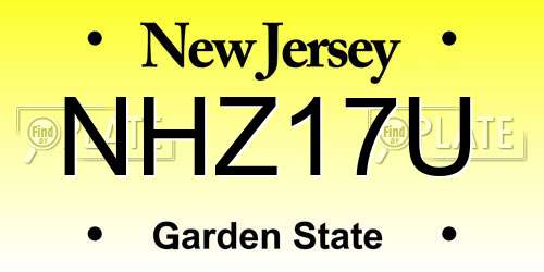 NHZ17U New Jersey License Plate