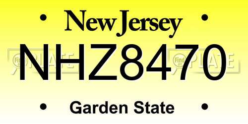 NHZ8470 New Jersey License Plate