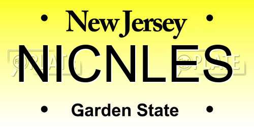 NICNLES New Jersey License Plate