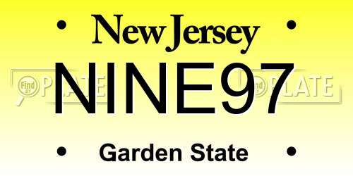 NINE97 New Jersey License Plate