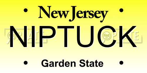 NIPTUCK New Jersey License Plate