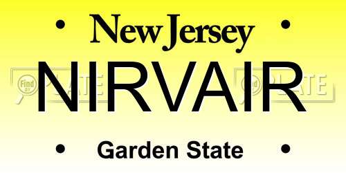 NIRVAIR New Jersey License Plate