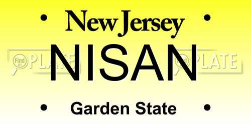 NISAN New Jersey License Plate