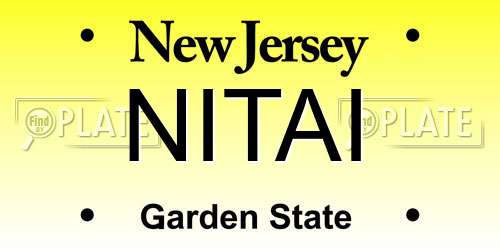 NITAI New Jersey License Plate