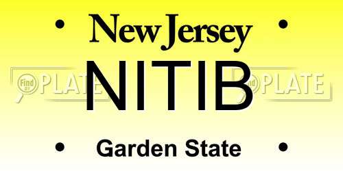 NITIB New Jersey License Plate