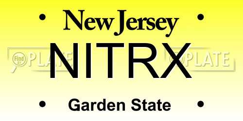 NITRX New Jersey License Plate
