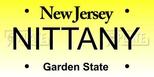 NITTANY New Jersey License Plate