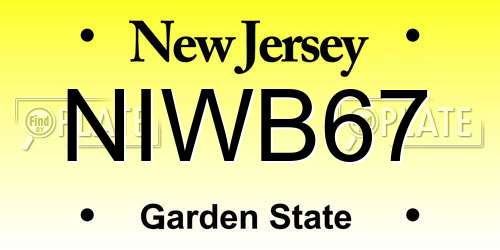 NIWB67 New Jersey License Plate