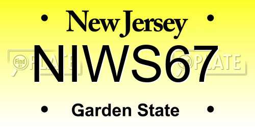NIWS67 New Jersey License Plate