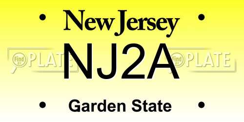 NJ2A New Jersey License Plate