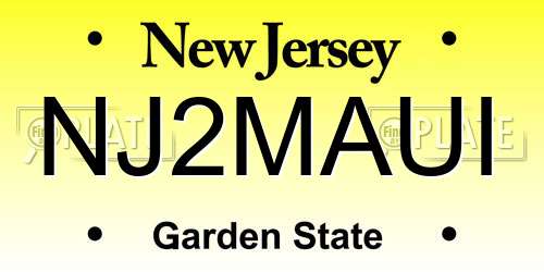 NJ2MAUI New Jersey License Plate