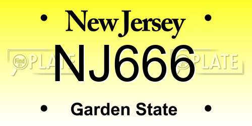 NJ666 New Jersey License Plate