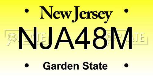 NJA48M New Jersey License Plate