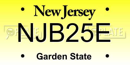 NJB25E New Jersey License Plate