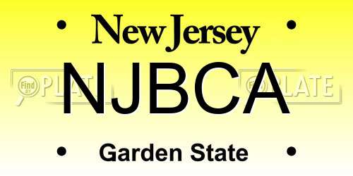 NJBCA New Jersey License Plate