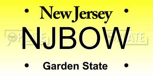 NJBOW New Jersey License Plate