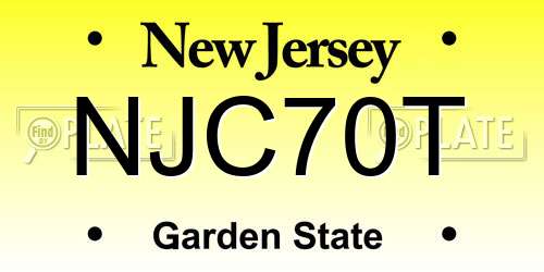 NJC70T New Jersey License Plate