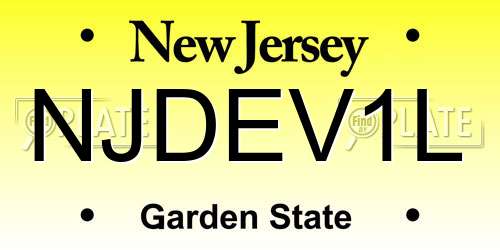 NJDEV1L New Jersey License Plate
