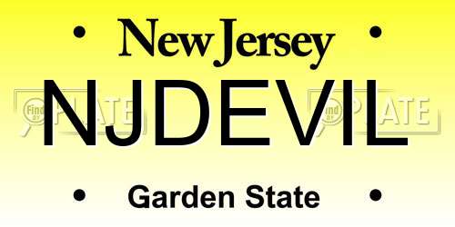 NJDEVIL New Jersey License Plate