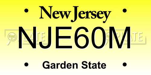 NJE60M New Jersey License Plate