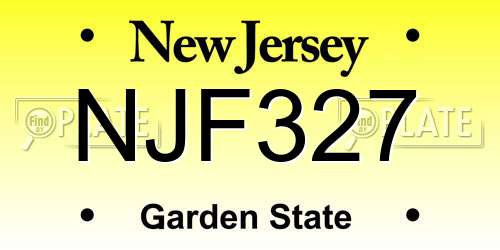 NJF327 New Jersey License Plate