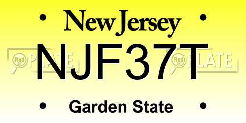 NJF37T New Jersey License Plate