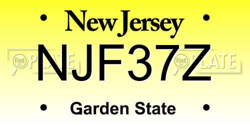 NJF37Z New Jersey License Plate