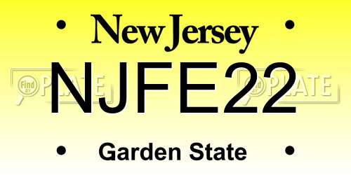 NJFE22 New Jersey License Plate