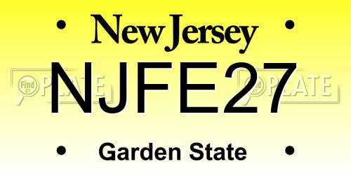 NJFE27 New Jersey License Plate
