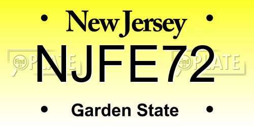 NJFE72 New Jersey License Plate