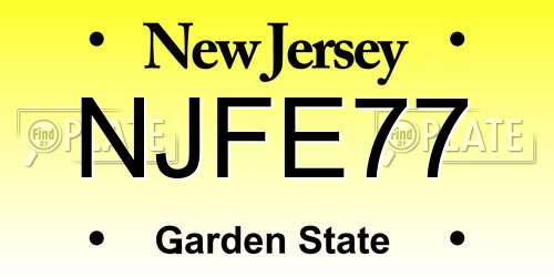 NJFE77 New Jersey License Plate