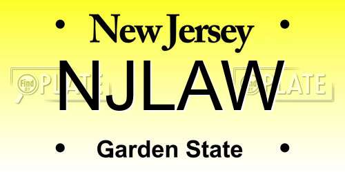NJLAW New Jersey License Plate