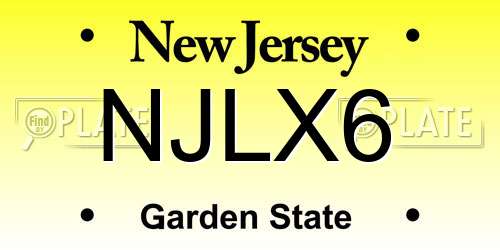 NJLX6 New Jersey License Plate