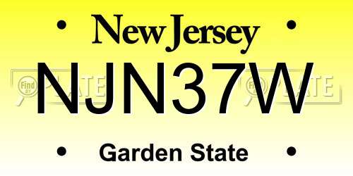 NJN37W New Jersey License Plate