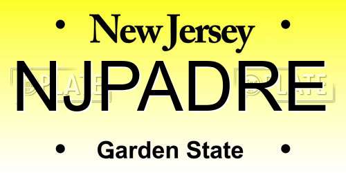 NJPADRE New Jersey License Plate