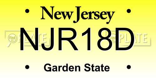 NJR18D New Jersey License Plate